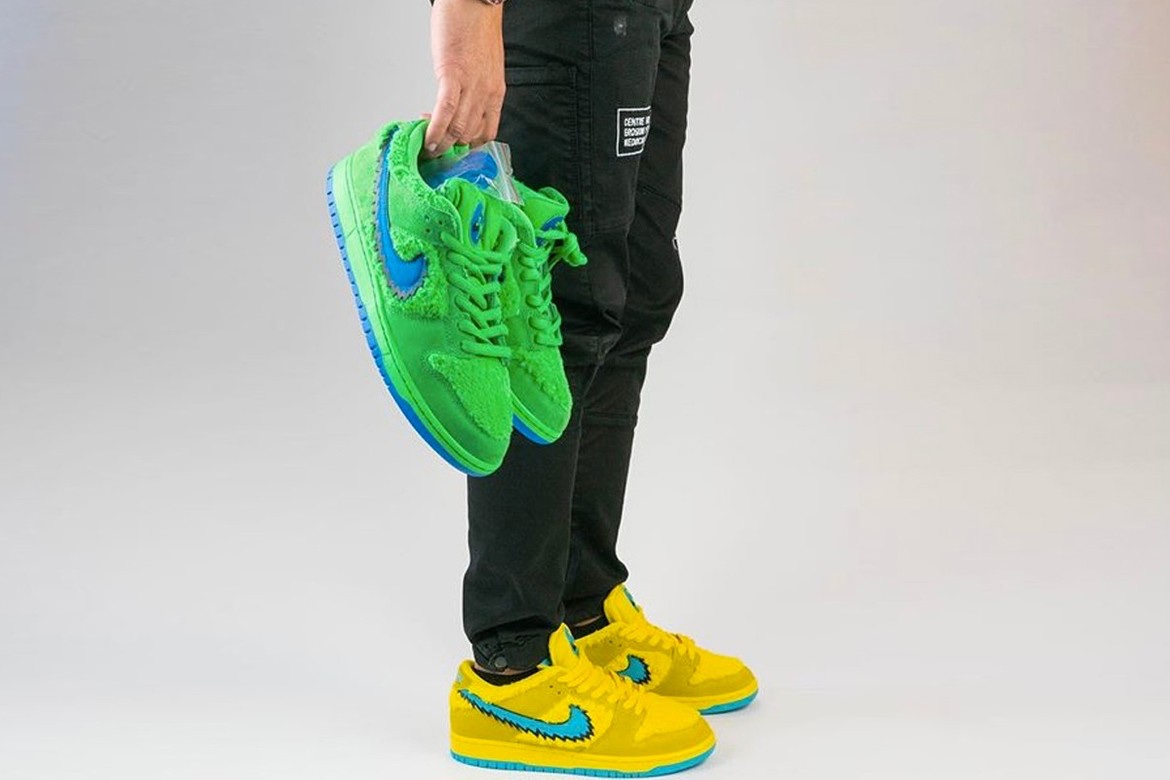 Nike SB Dunk Low Grateful Dead Opti Yellow e Bears Green