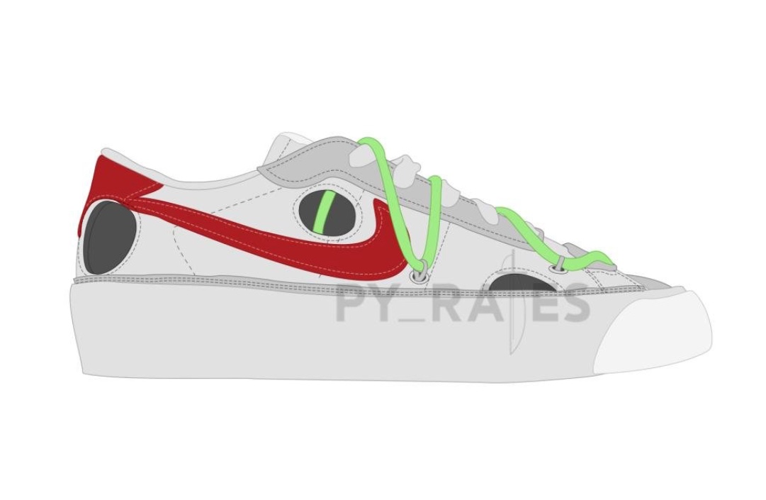 Off-White x Nike Blazer Low White/University Red/Green