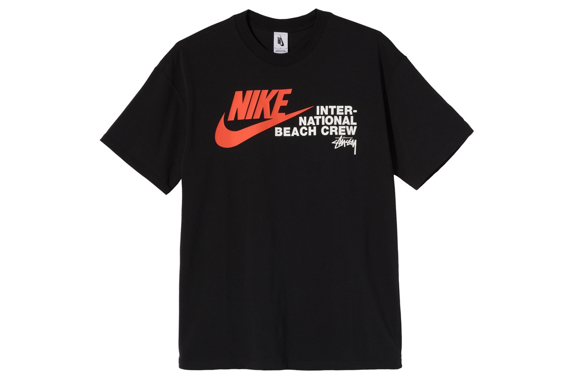 Stussy x Nike T-Shirt Nera con Logo Nike Rosso