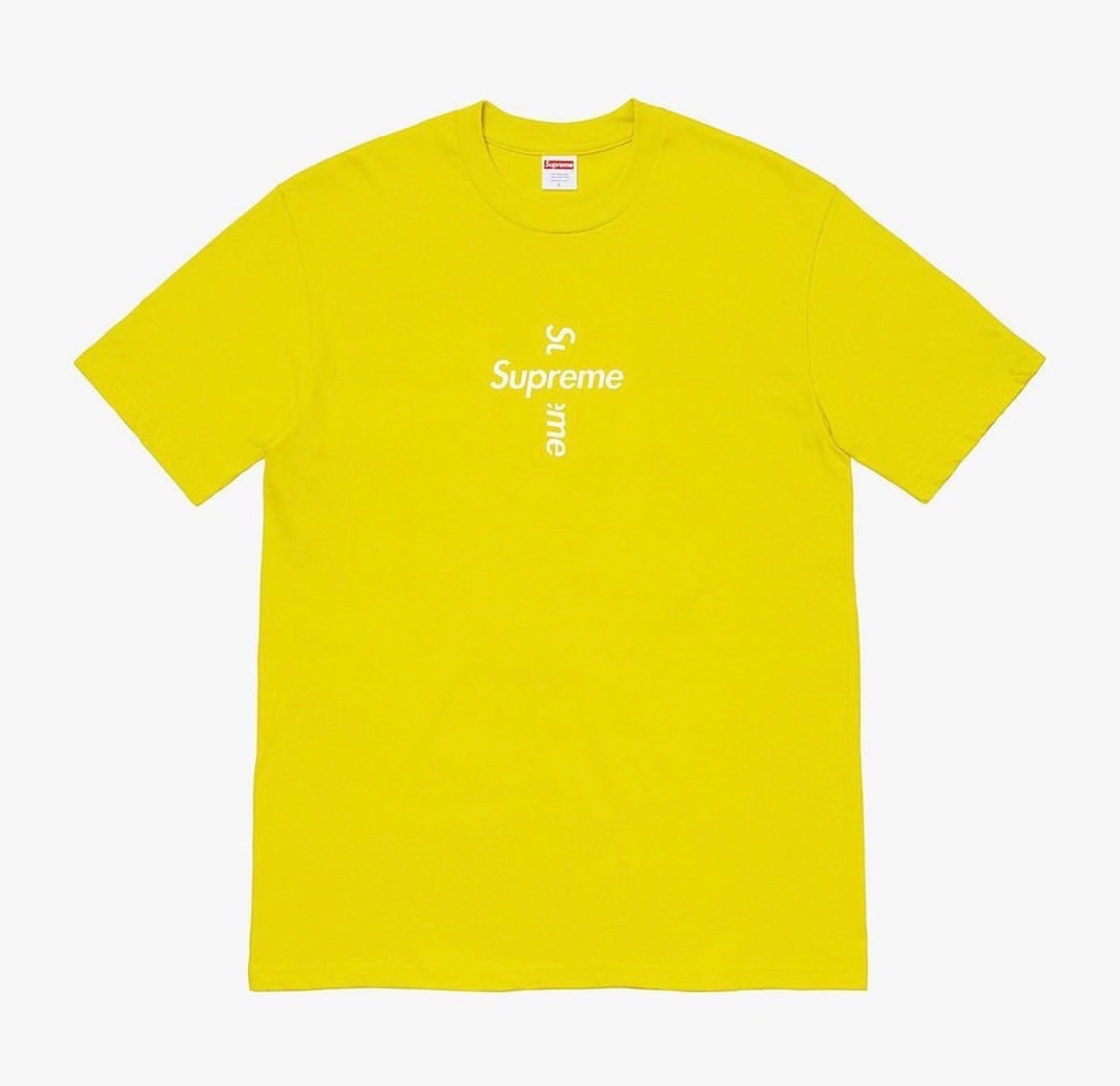 Supreme Cross Box Logo T-shirt yellow