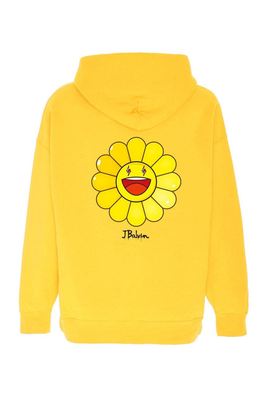 Takashi Murakami x J Balvin Capsule Collection hoodie gialla margherita